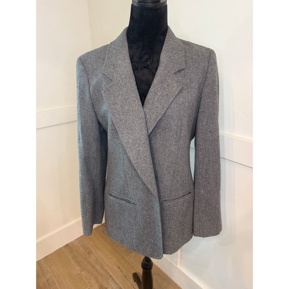 Pendleton Vintage Gray 100% Virgin Wool Blazer Jacket Made in USA Size 14 - Picture 2 of 9